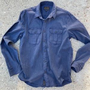 LUCKY BRAND Montana Miter Workwear Long Sleeve Shirt - Navy - Medium